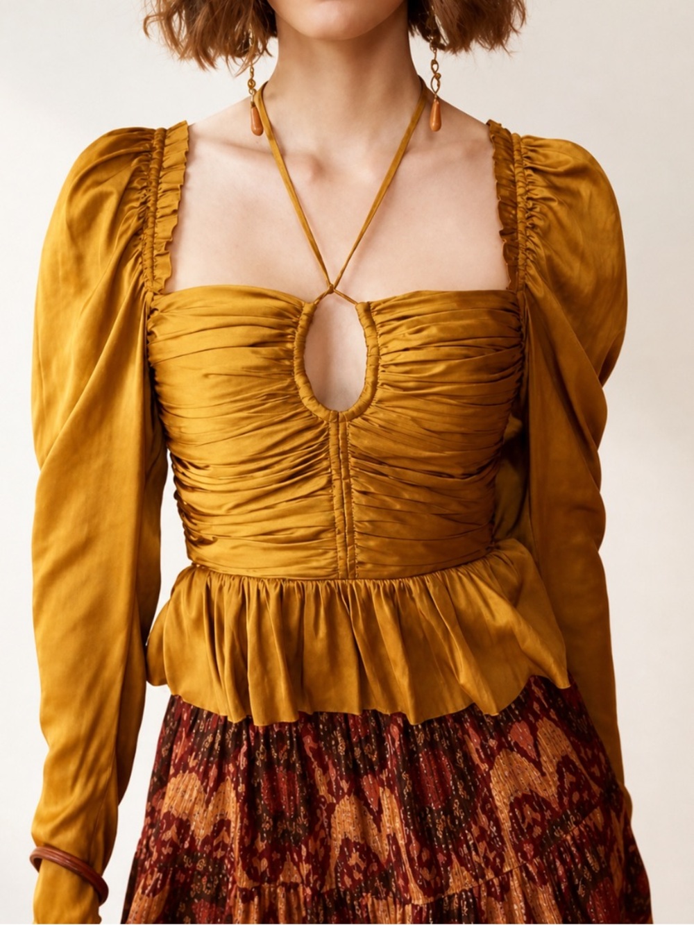 ❤️Ulla Johnson Satin Peplum Top❤️ Size 0